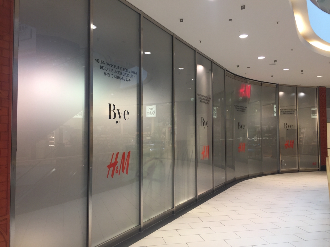 Die Filiale der schwedischen Modekette im Haeder-Center ist geschlossen
